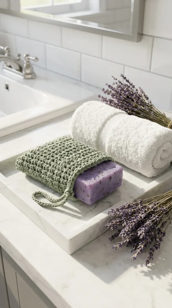 crochet soap saver self-care gift