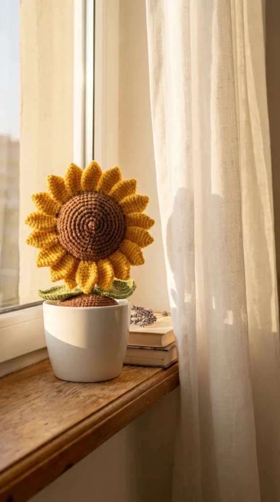 crochet sunflower wedding gift