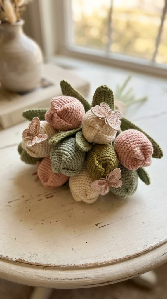 crochet tulip bouquet wedding gift