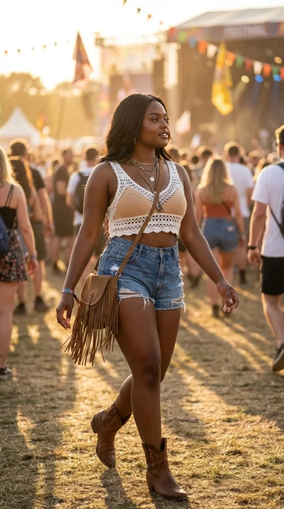 curvy girl festival outfit crochet
