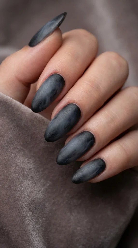 dark aura ombre nails