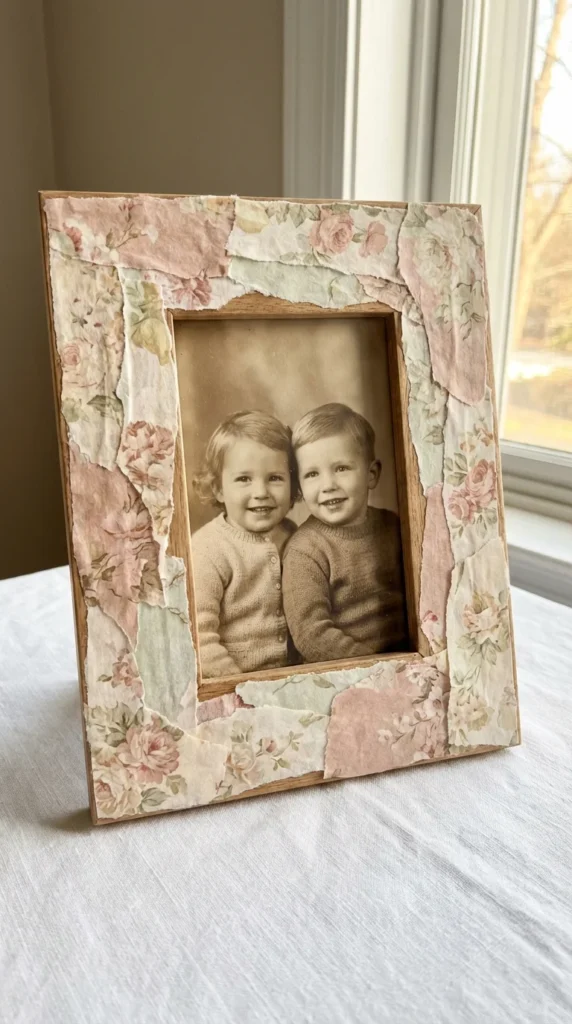 decoupage photo frame Mother's Day keepsake craft