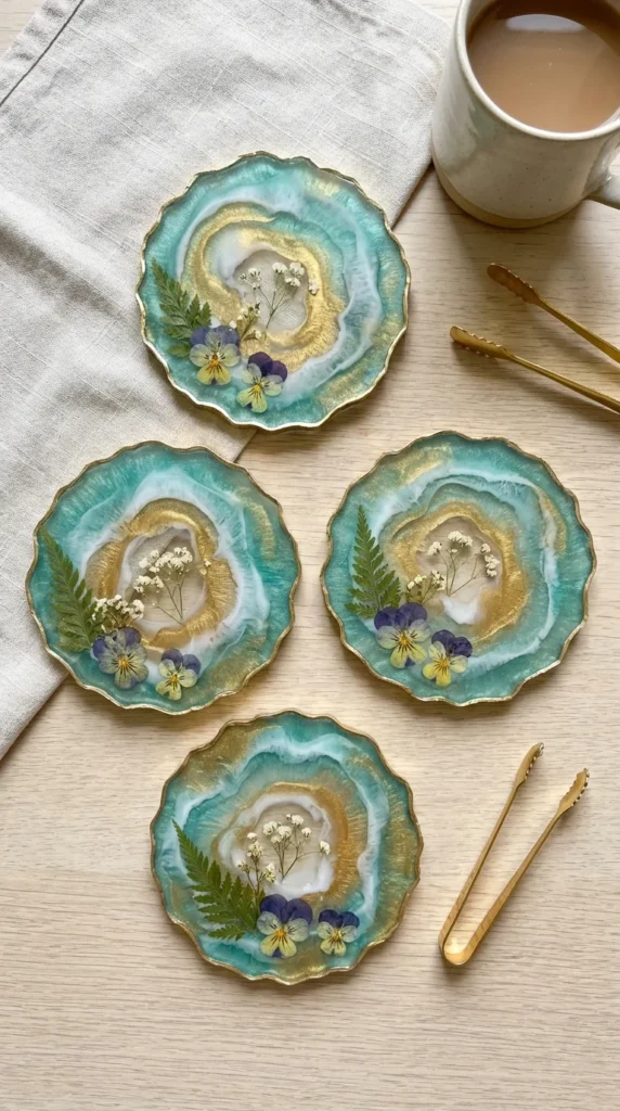 easy resin crafts for adults coasters