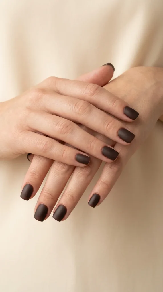 espresso brown gel nails