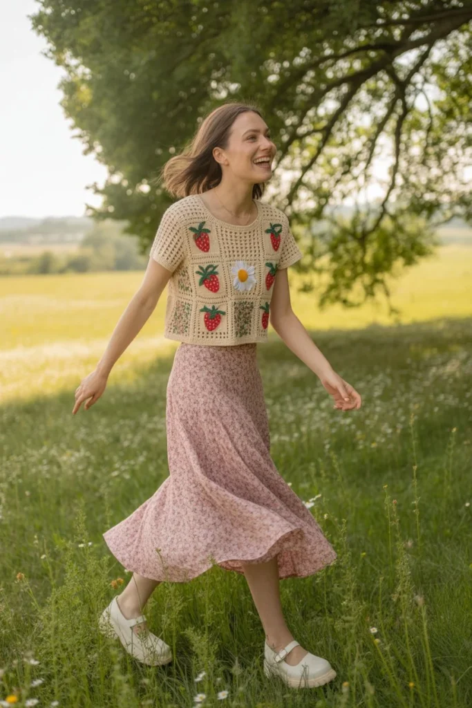 floral embroidered crochet top festival