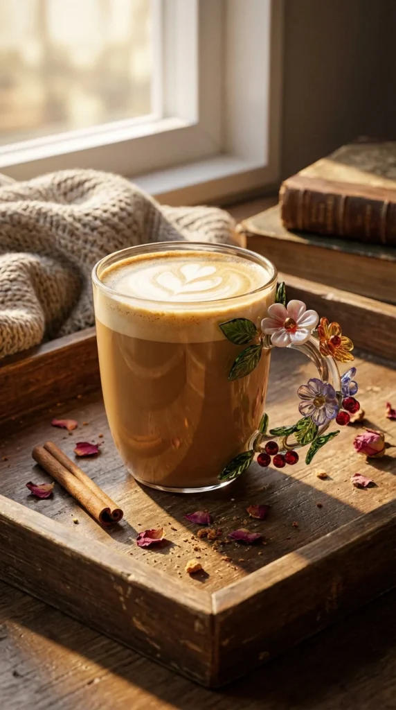 floral glass mug gift for her