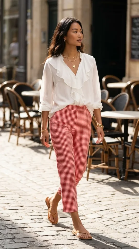 gingham capri pants summer evening