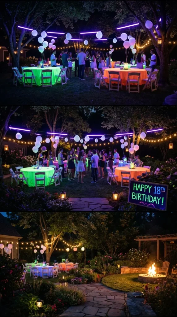 glow in dark outdoor birthday party