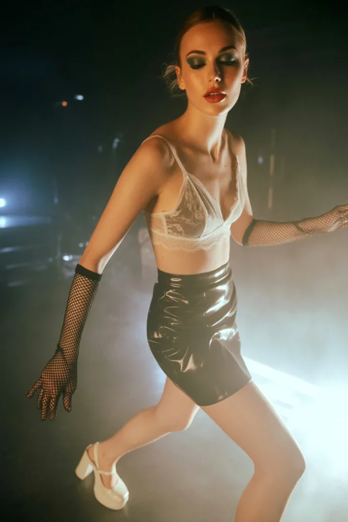 gothic black rave outfit