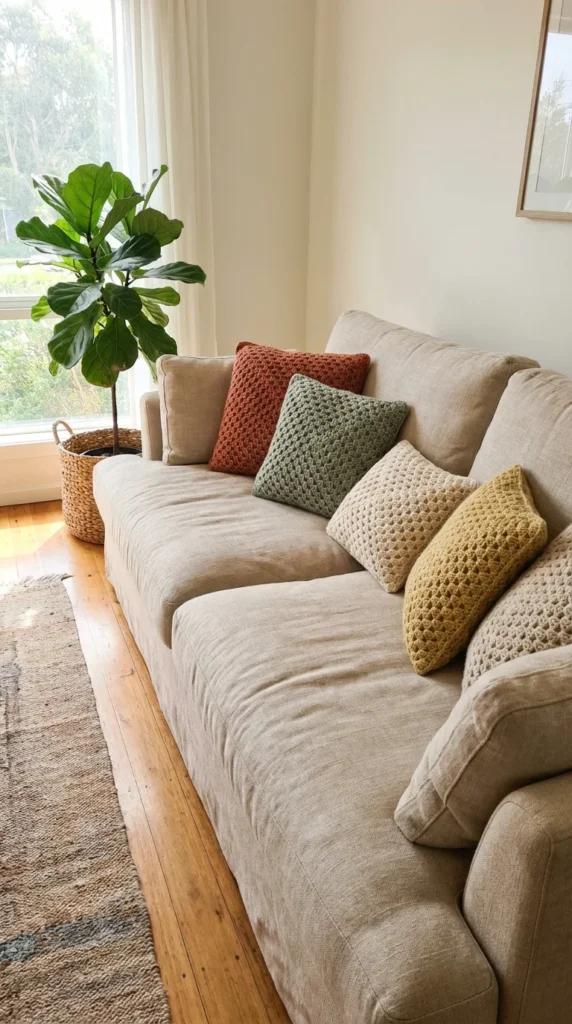 granny square crochet cushion cover