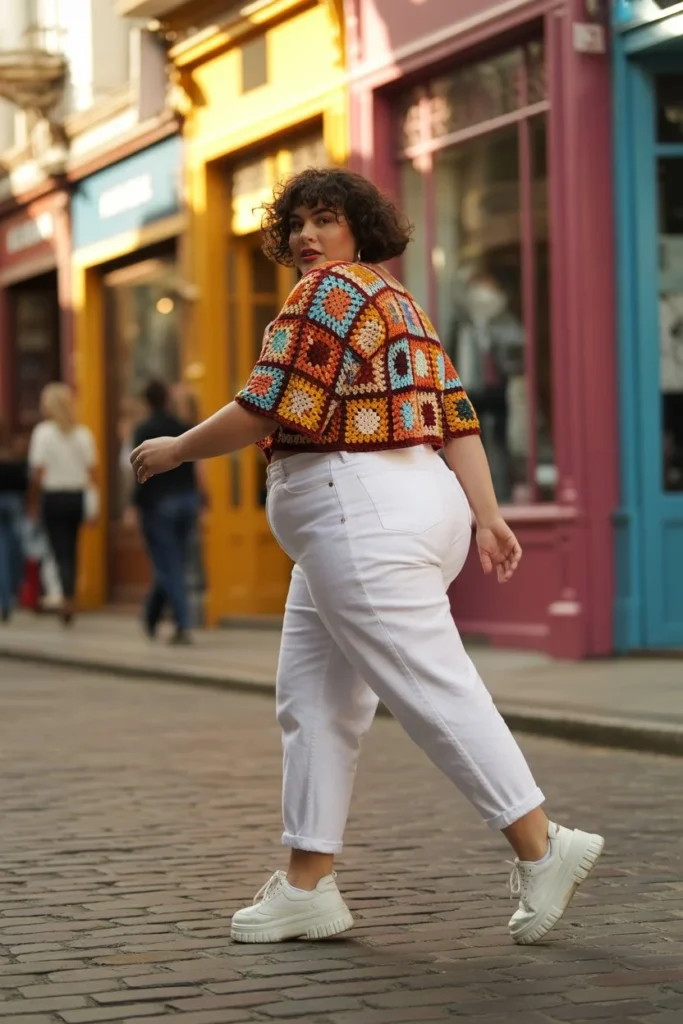 granny square crochet top style