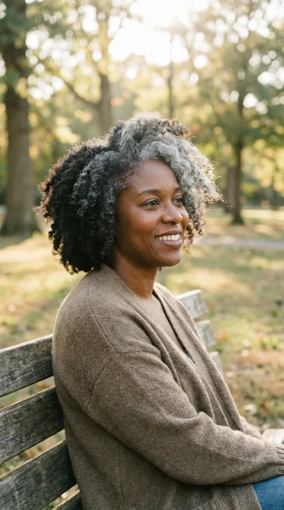 gray blend natural hair Black