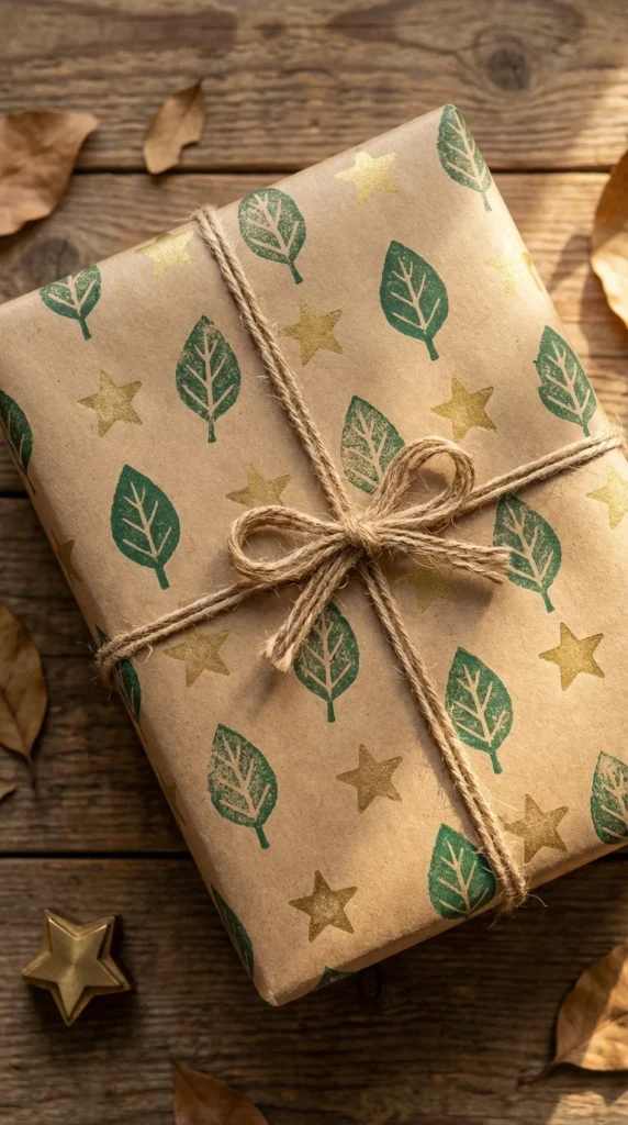 hand stamped gift wrap easy adult crafts