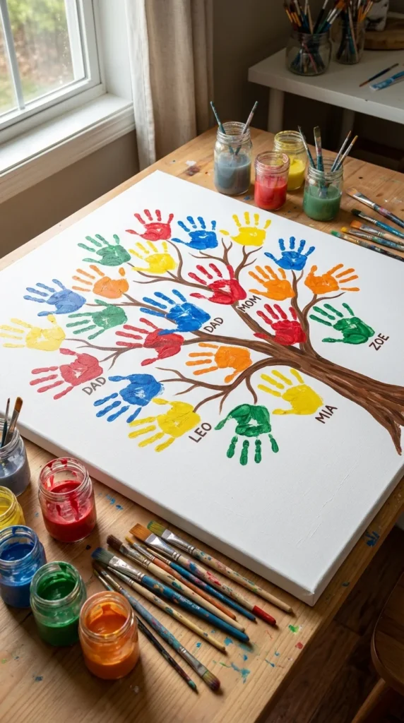 handprint canvas Father's Day craft