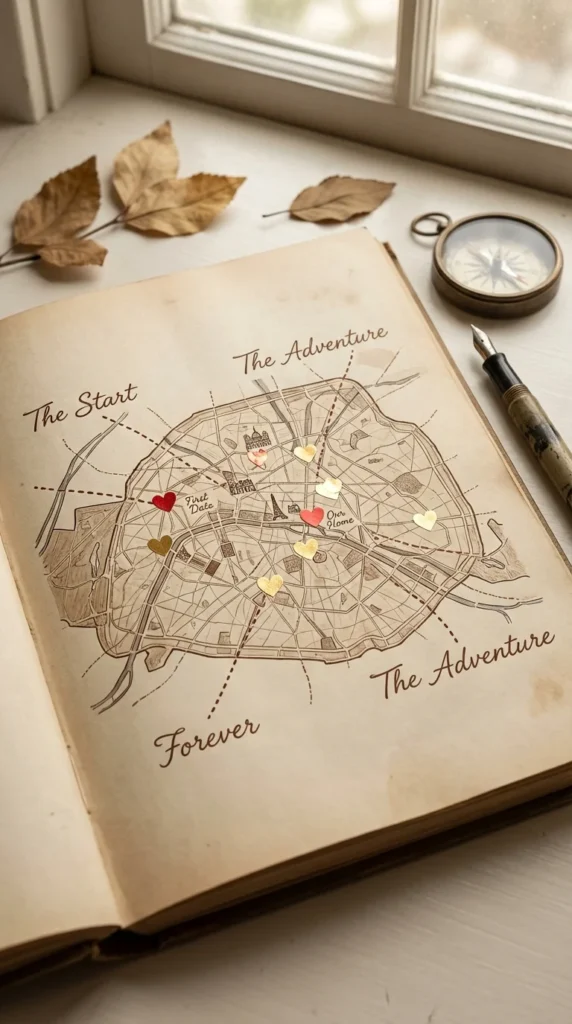 long distance relationship scrapbook map