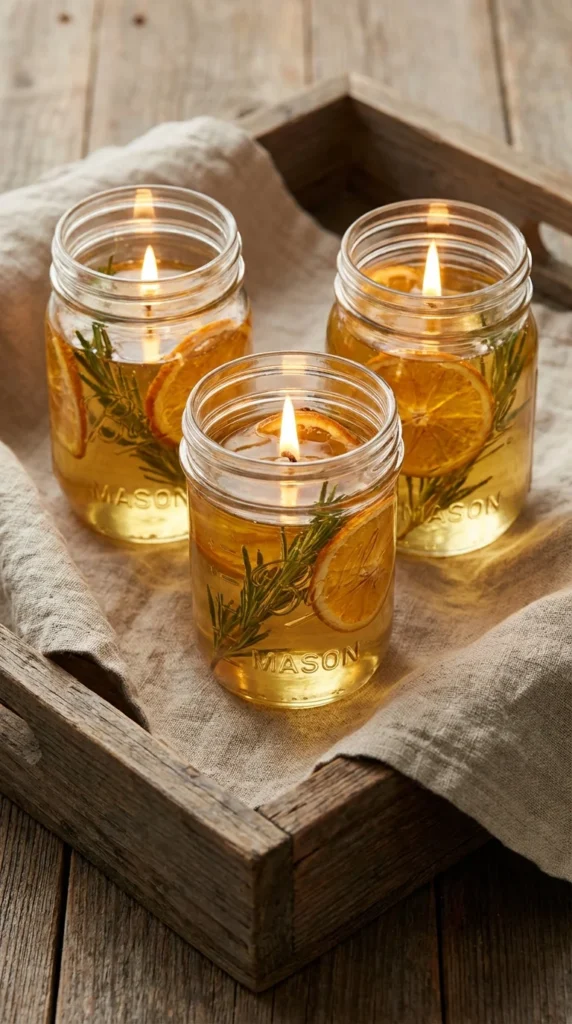 mason jar herb candle DIY adults