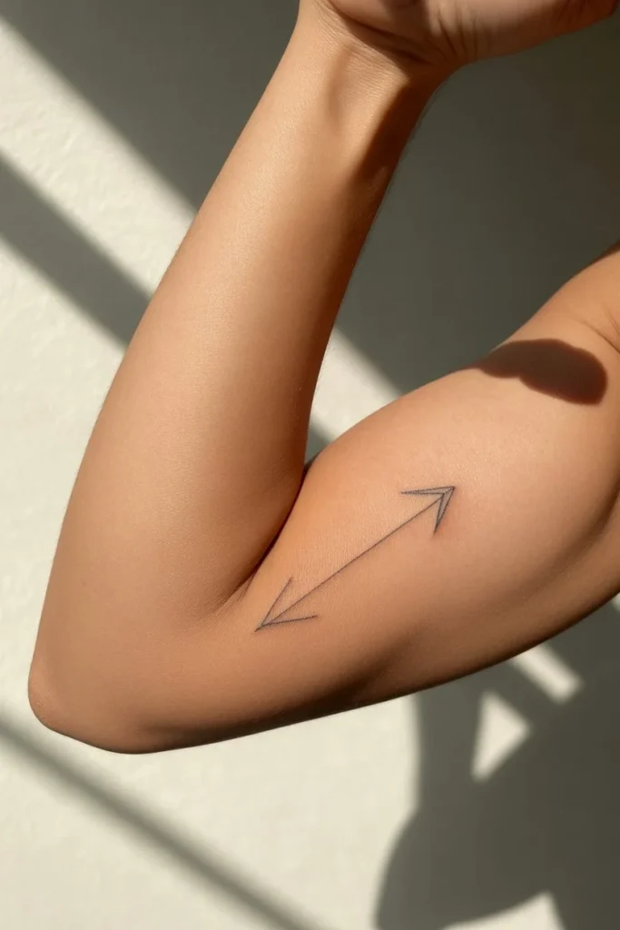 minimalist arrow forearm tattoo