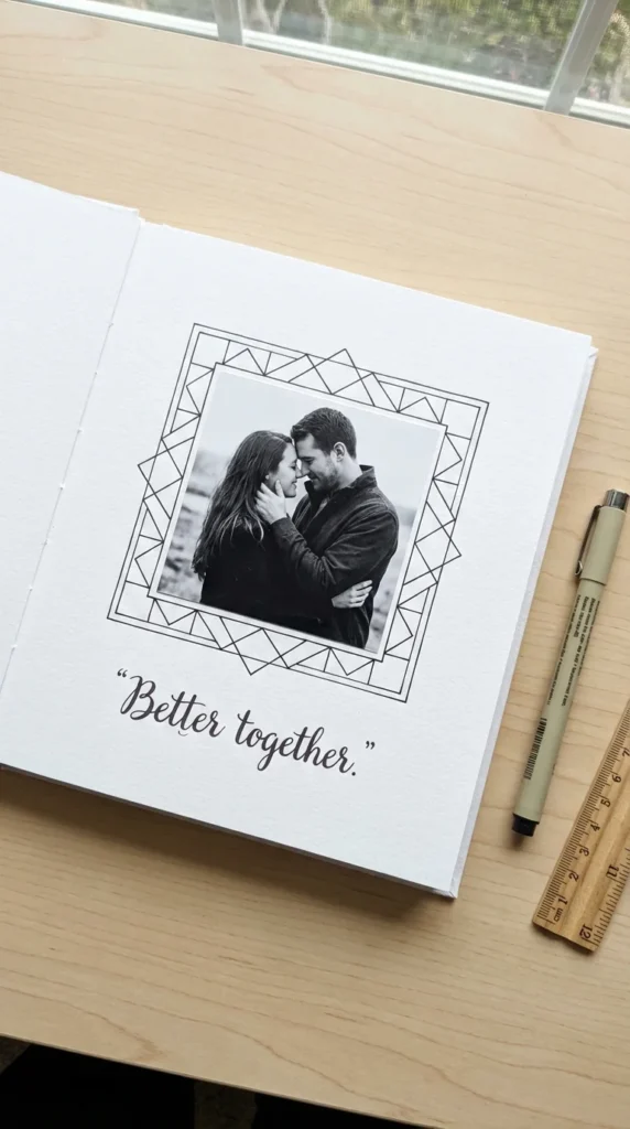 minimalist scrapbook layout for couples