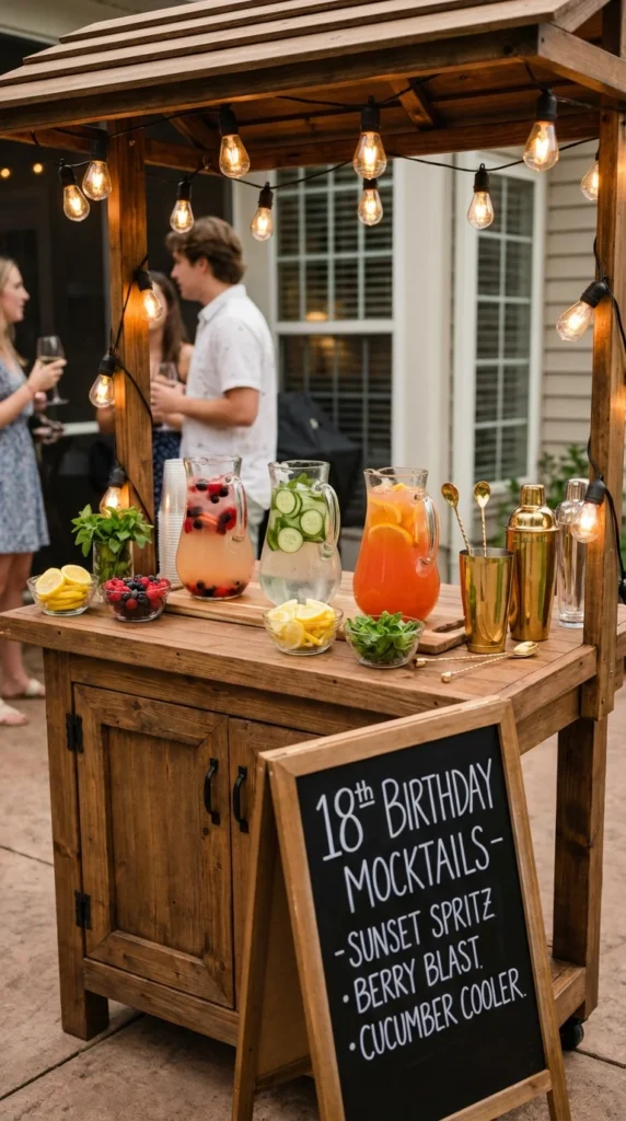 mocktail bar setup birthday