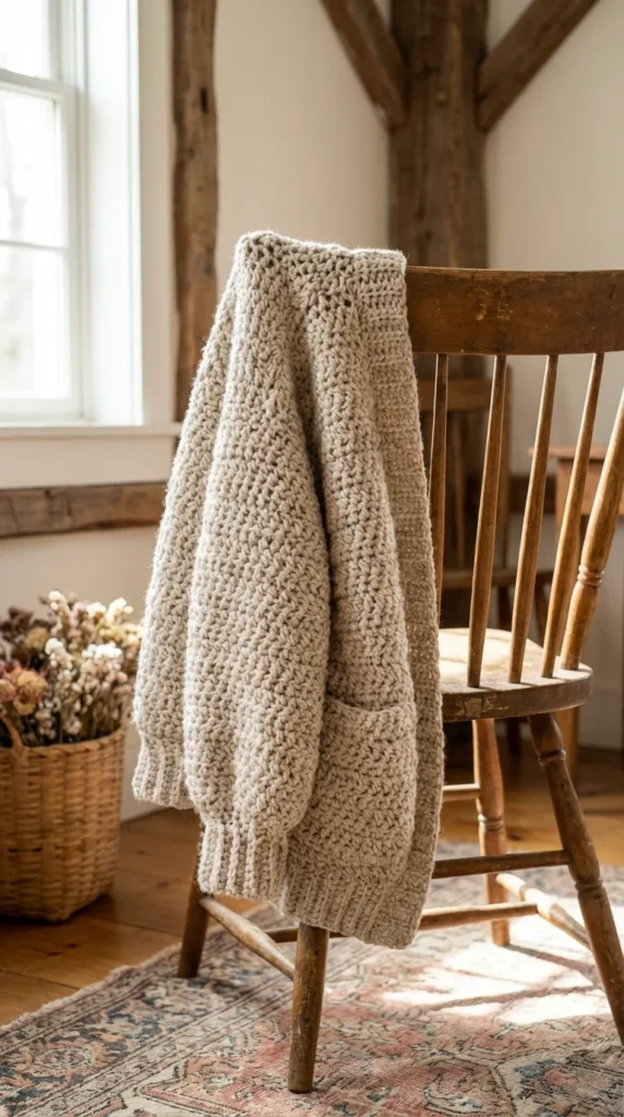 modern crochet cardigan chunky