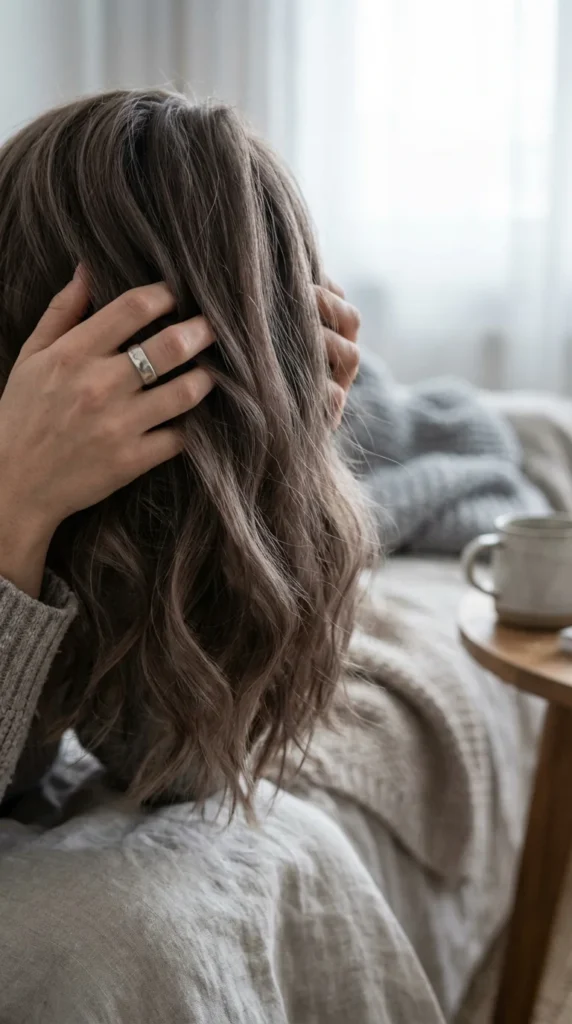 mushroom brown cool brunette hair