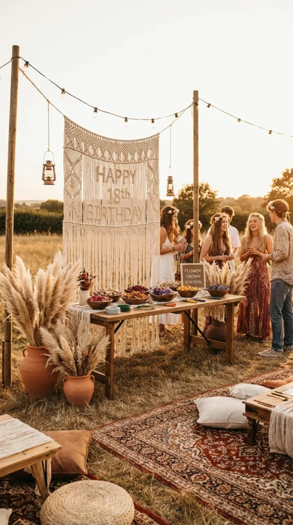 outdoor boho birthday party ideas