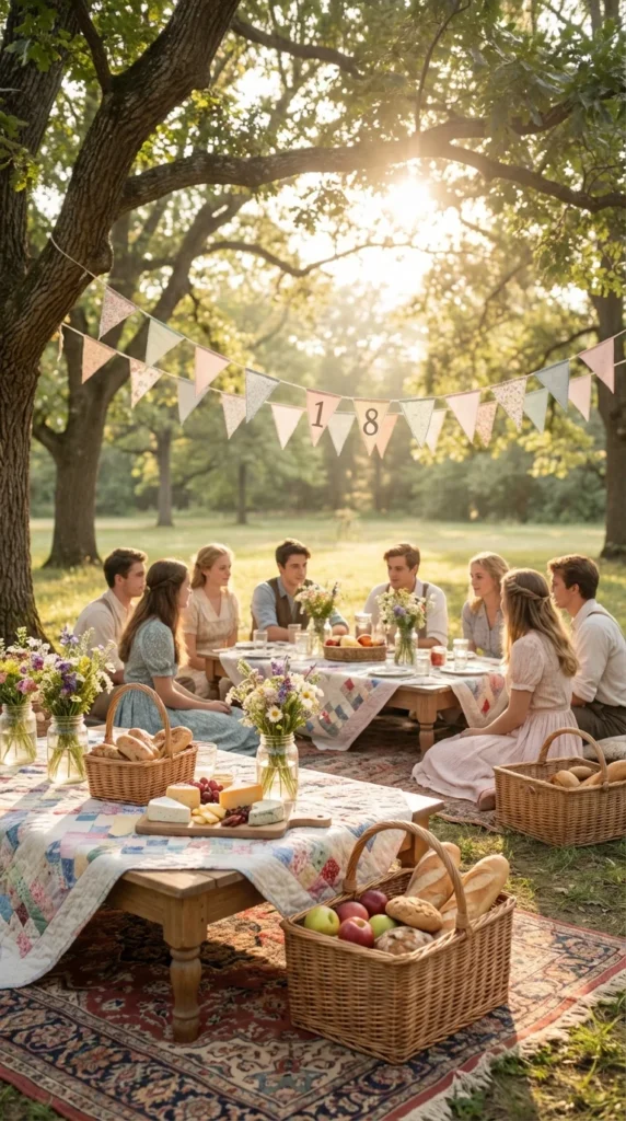 outdoor picnic birthday party aesthetic