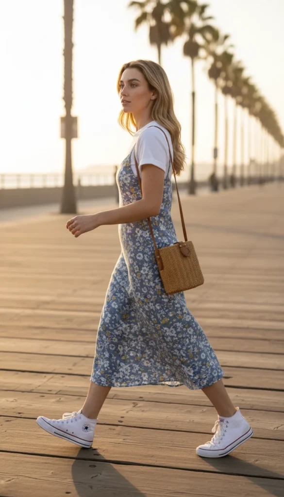 outfits summer sundress Converse layered