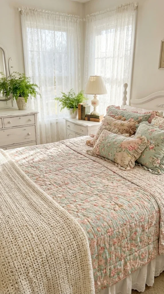 pastel floral bedding grandmacore bedroom