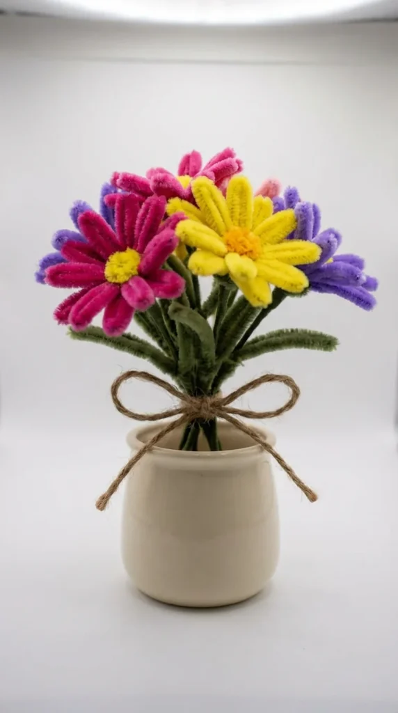 pipe cleaner flower bouquet Mother's Day kids craft