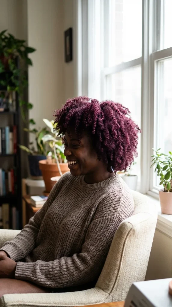 plum hair color dark skin