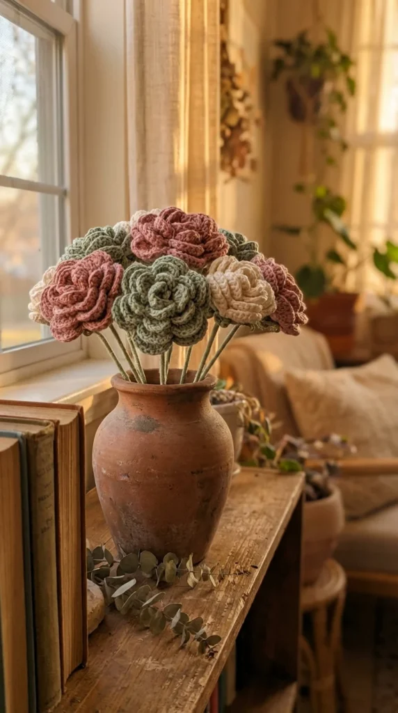 poetcore crochet flower bouquet