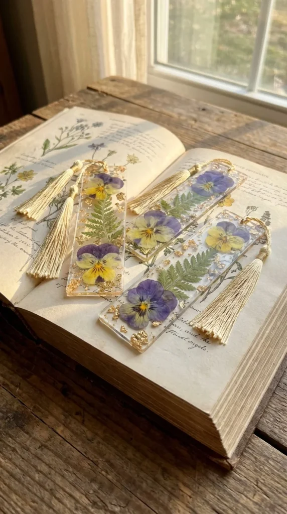 pressed flower resin bookmarks handmade crafts