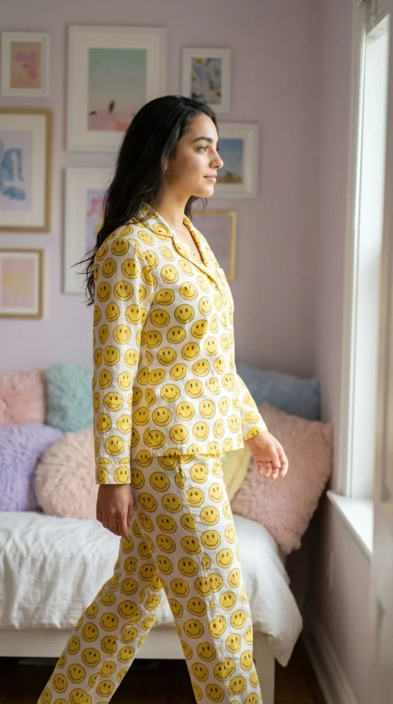 printed pajama set sleepover