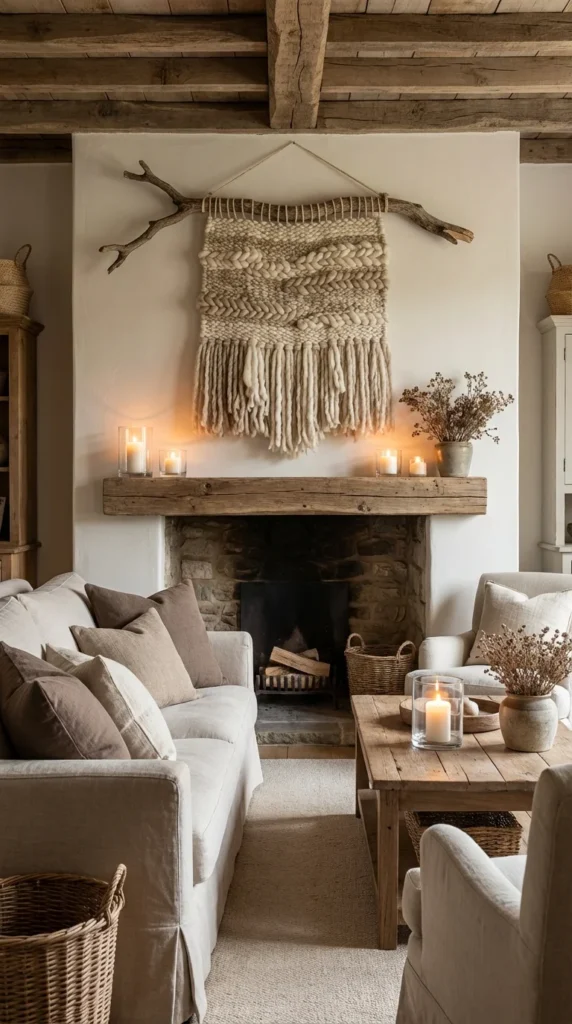 rustic yarn wall hanging dowel