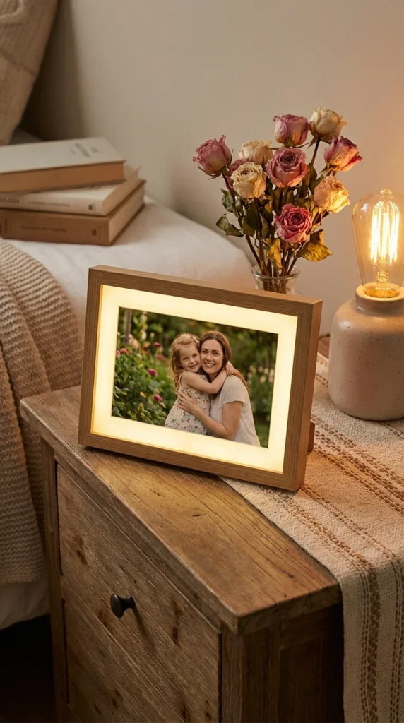 simple LED photo frame mom gift