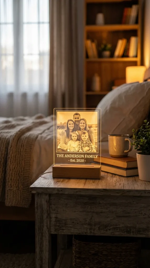 simple personalized LED lamp mom gift