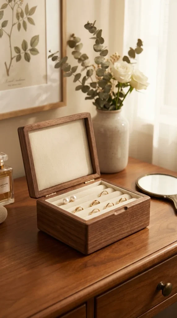 simple wooden jewellery box gift mom