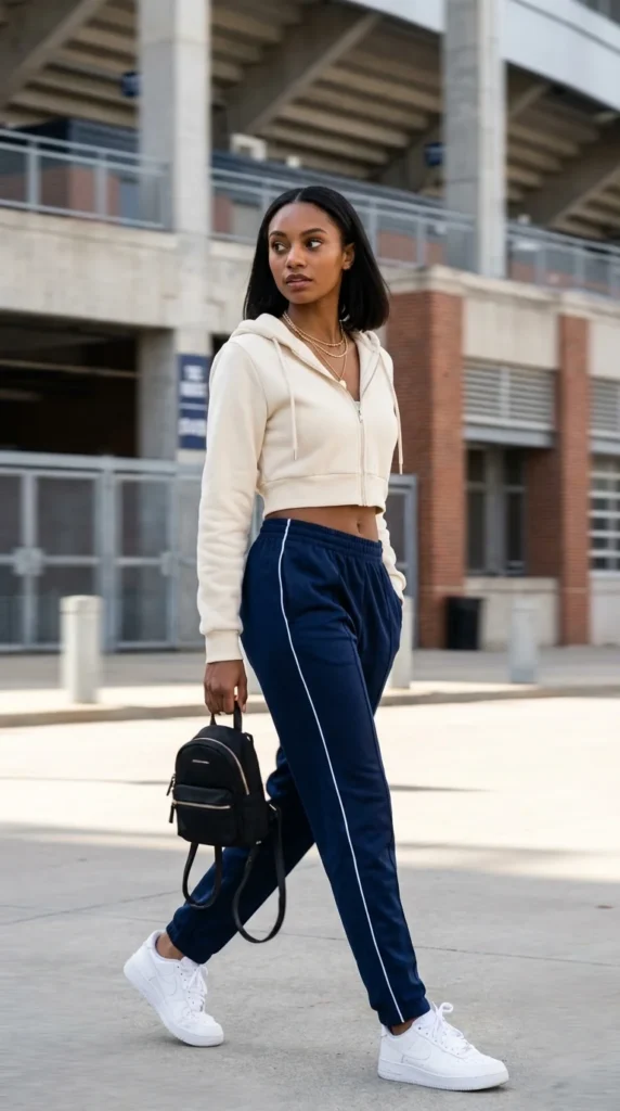 sporty chic outfit women baseball game day