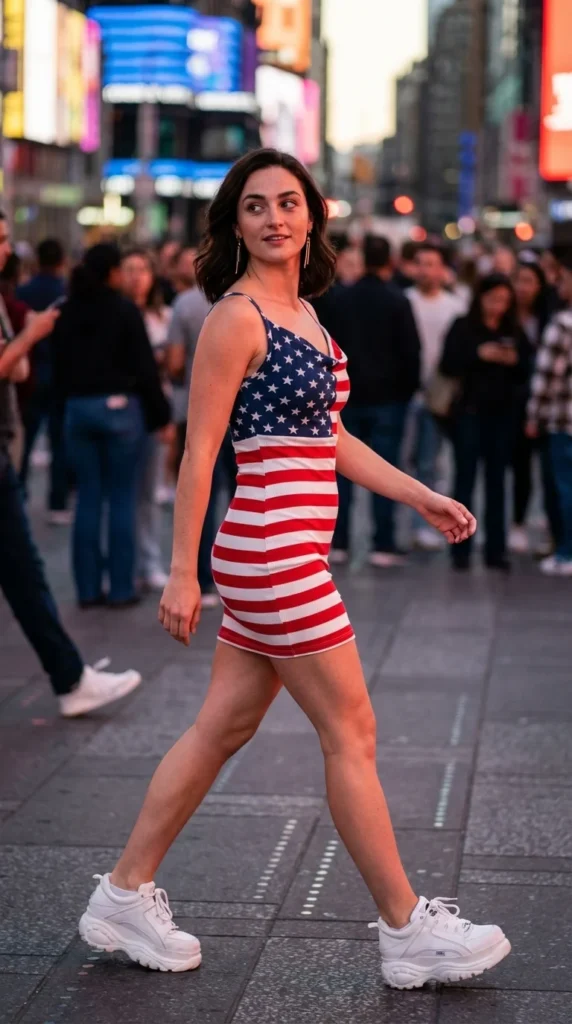 stars stripes mini dress 4th of July outfit