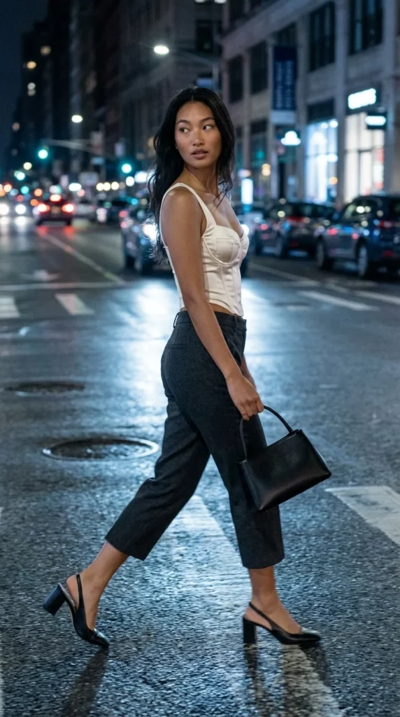 tailored capri trousers corset night out