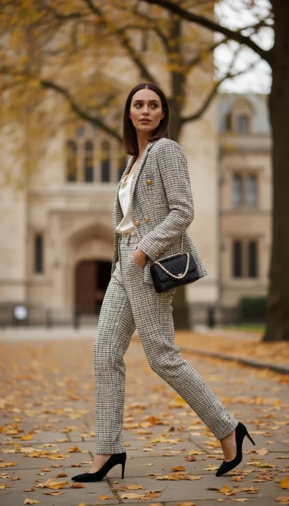 tweed co-ord career fair outfit