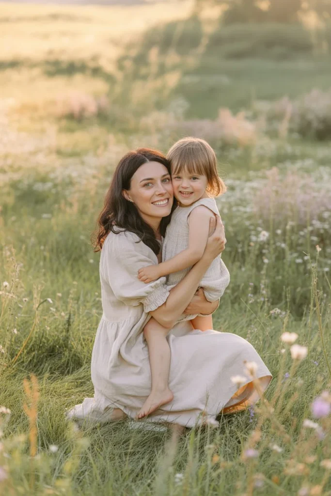 wildflower field Mother's Day mini session