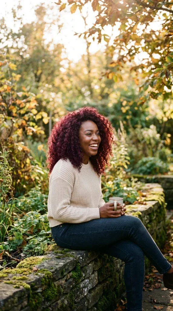wine red hair Black women