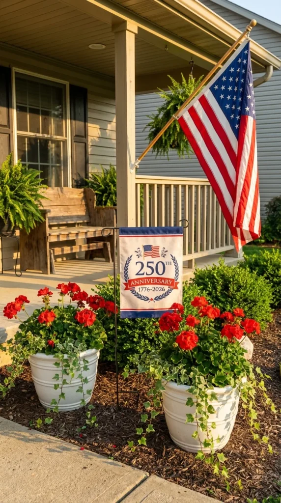 250th anniversary 4th of July decor flag