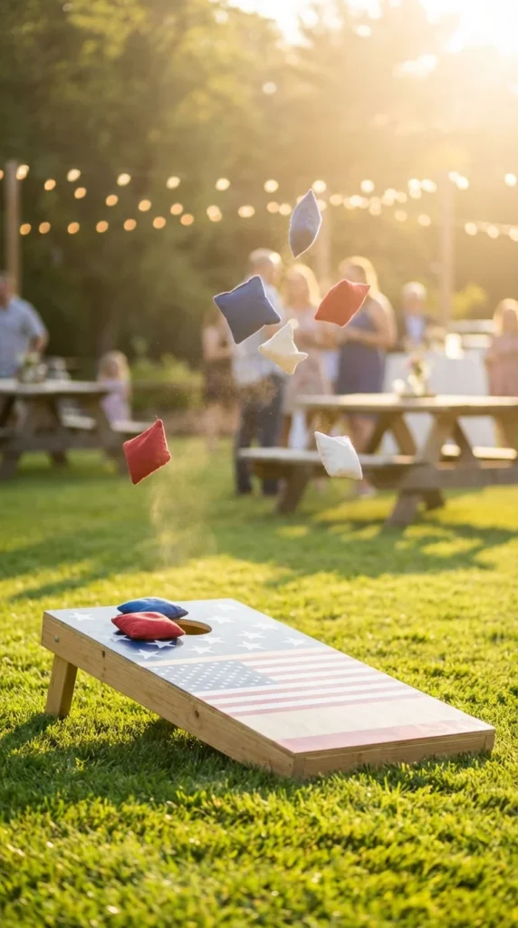 4th of July lawn games cornhole