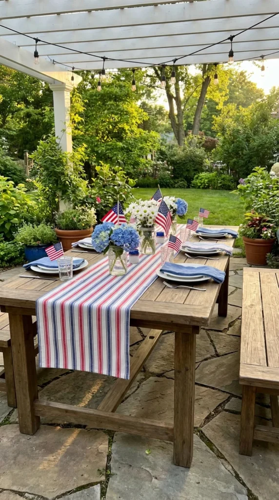 4th of July outdoor centerpiece table
