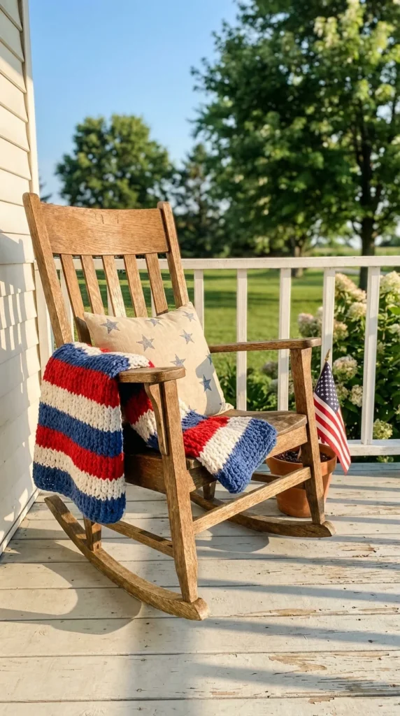 Americana porch rocking chair vignette