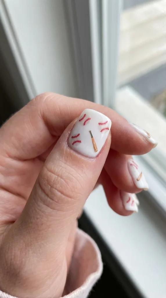 Baseball nail decals waterslide