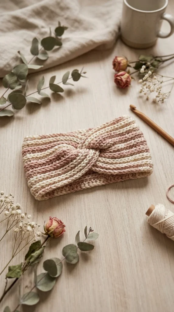 Beginner crochet headband ribbed